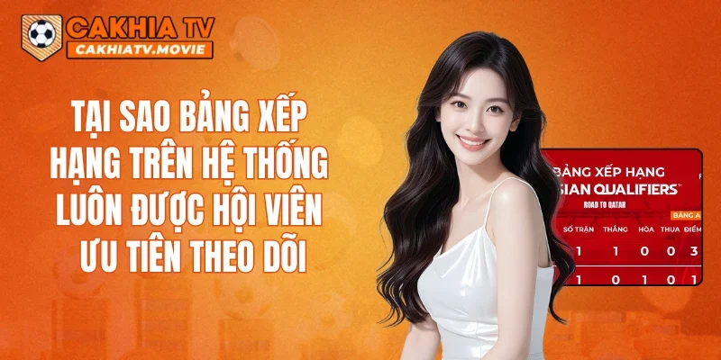 Tại sao bảng xếp hạng trên hệ thống luôn được hội viên ưu tiên theo dõi