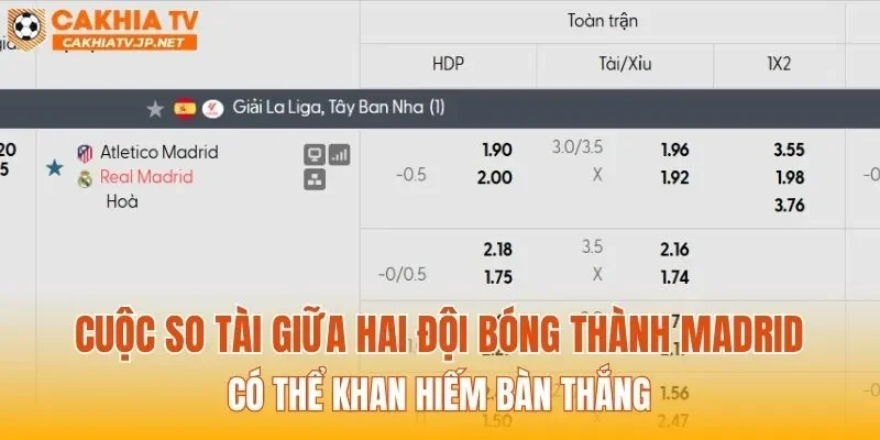 Cuộc so tài giữa hai đội bóng thành Madrid có thể khan hiếm bàn thắng