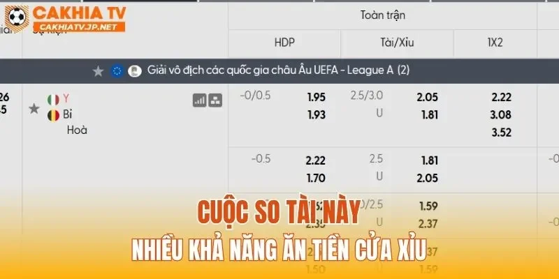 Cuộc so tài này nhiều khả năng ăn tiền cửa Xỉu